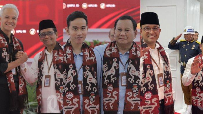 3 paslon Pilpres 2024 Ganjar-Mahfud, Prabowo-Gibran dan ANies-Muhaimin.