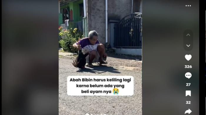 Seorang lansia bernama Abah Bibin (80) di Kabupaten Sukabumi, Jawa Barat, hidup sebatang kara. Untuk bertahan hidup, Abah Bidin merangkak keliling desa jualan ayam milik tetangga.