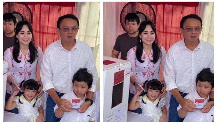 Eks Gubernur DKI Jakarta, Basuki Tjahaja Purnama atau Ahok saat menggunakan hak pilihnya dalam Pilkada DKI Jakarta 2024 di kawasan Pluit, Jakarta Utara, Rabu (27/11/2024. Eks Gubernur DKI Jakarta Basuki Tjahaja Purnama atau Ahok tertawa saat mengungkapkan beda Pilkada Jakarta 2024 dengan Pilkada Jakarta 2017.