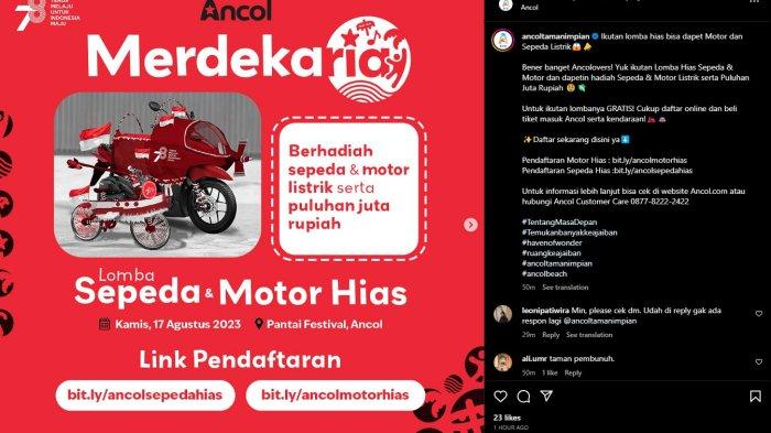 Ancol gelar lomba sepeda dan motor hias spesial 17 Agustus 2023. Simak cara daftar dan deretan hadiahnya!