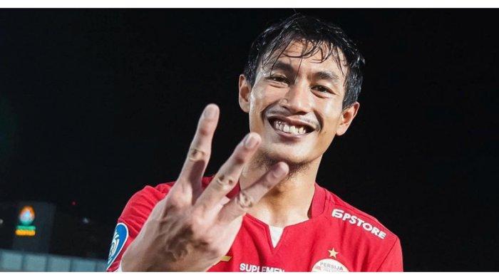 Bek Persija Jakarta Hansamu Yama pada laga melawan Dewa United, Senin (10/4/2023).