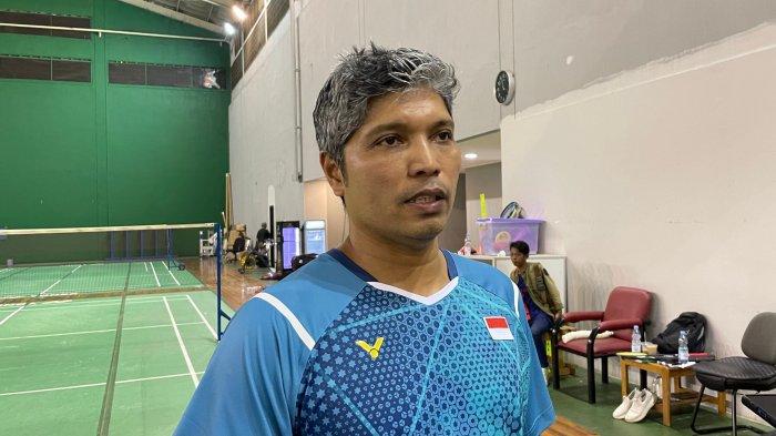 Pelatih bulutangkis tunggal putra Indonesia, Irwanysah, di Pelatnas PBSI, Cipayung, Jakarta Timur, Rabu (31/1/2024).