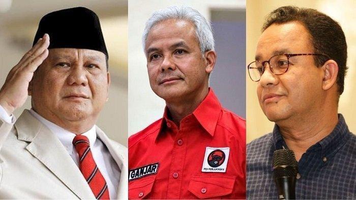 Elektabilitas capres 2024 Prabowo Subianto, Ganjar Pranowo dan Anies Baswedan