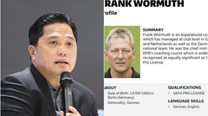 Foto Erick Thohir dengan Frank Wormuth yang ditunjuk PSSI sebagai pendamping pelatih Bima Sakti di timnas U-17 Indonesia.