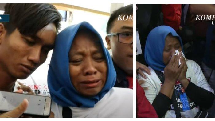 Kolase Foto Ibunda Pegi Setiawan, Kartini usai sidang praperadilan di Pengadilan Negeri Bandung, Senin (8/7/2024).