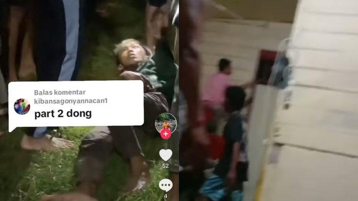 Foto kiri: Tampang maling yang ditakut-takuti warga pakai ular.