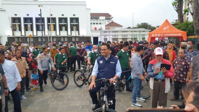 Gubernur DKI Jakarta Anies Baswedan membuka kembali kawasan wisata Kota Tua yang berada di Kecamatan Taman Sari, Jakarta Barat.