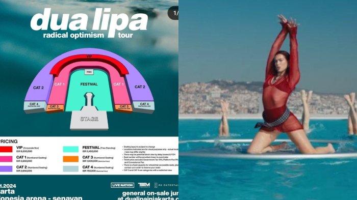 Harga tiket konser Dua Lipa di Jakarta.