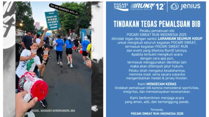 SANKSI BERAT - Komunitas Freerunners Bandung dan oknum anggotanya mendapatkan sanksi berat berupa larangan mengikuti event lari Pocari Sweat seumur hidup setelah melakukan aksi bagi-bagi bir gratis hingga memalsukan nomor BIB peserta lain.
