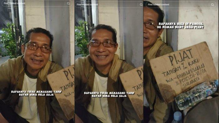 Irfan mantan guru di Surabaya yang viral menawarkan jasa pijat sukarela (TikTok/bukhan.arrabb)