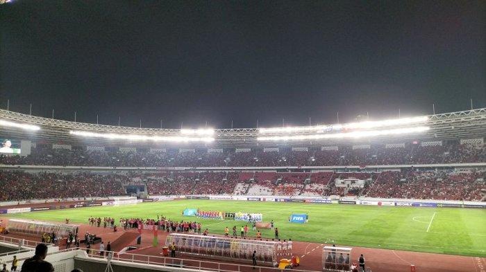Suasana pertandingan Kualifikasi Piala Dunia 2026 zona Asia mempertemukan Timnas Indonesia vs Vietnam di Stadion Utama Gelora Bung Karno (SUGBK), Jakarta.