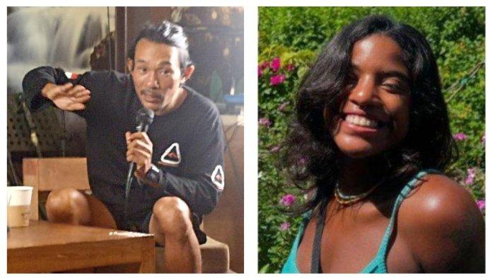 KECEMASAN AGAM RINJANI - Agam Rinjani, seorang pemandu Gunung Rinjani saat diskusi di Jakarta Selatan, Sabtu (28/6/2025). Ia menceritakan detik-detik evakuasi jasad Juliana Marins, pendaki asal Brasil yang tewas terperosok di jurang Gunung Rinjani.