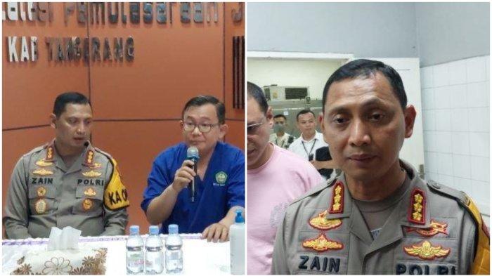Kolase Foto Kapolres Metro Kota Tangerang, Kombes Pol Zain Dwi Nugroho terkait peristiwa ART lompat dari lantai 3 rumah majikan.