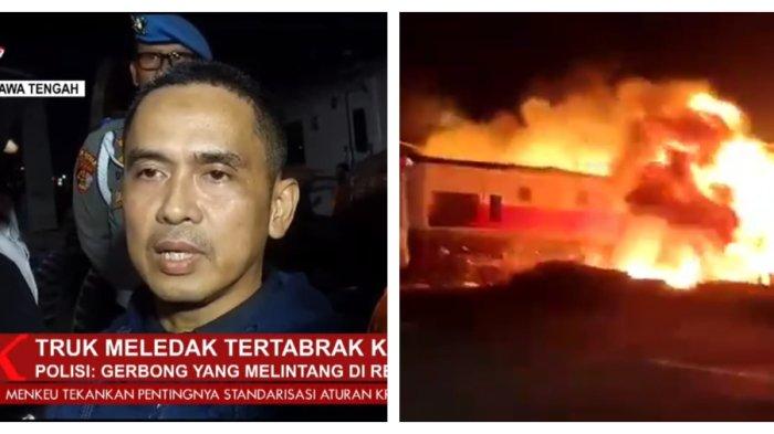 Kapolrestabes Semarang, Kombes Irwan Anwar, saat di lokasi kecelakaan antara KA Brantas dengan truk trailer di Semarang, Jawa Tengah, pada Selasa (18/7/2023).
