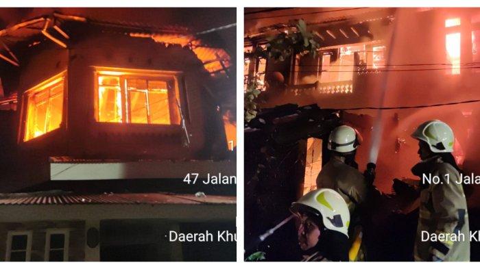 Kebakaran melalap rumah tinggal di Jalan Manggarai Selatan 1 Kelurahan Bukit Duri, Tebet, Jakarta Selatan pada Jumat (18/8/2023).