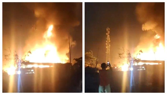 Kebakaran terjadi di Jalan Rusun RPTRA Albo Lestari di kawasan Cakung Barat, Cakung, Jakarta Timur pada Jumat (6/10/2023) malam.
