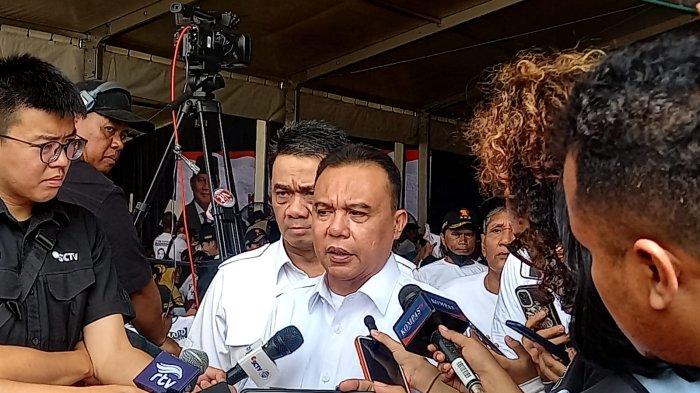Ketua Harian DPP Partai Gerindra, Sufmi Dasco Ahmad saat menghadiri konsolidasi Gerindra se-Jakarta Barat di GOR Cendrawasih, Cengkareng, Jakarta Barat, Sabtu (26/8/2023).