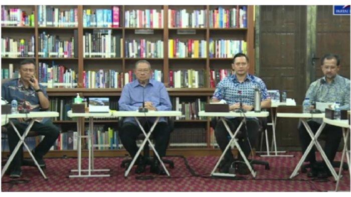 Ketua Majelis TInggi Demokrat SBY dan Ketum Demokrat AHY di Cikeas, Bogor, Jumat (1/9/2023).