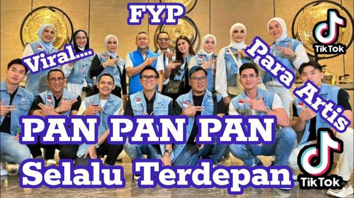 Ketua Umum Partai Amanat Nasional (PAN) Zulkiflli Hasan (tengah) dan sejumlah artis yang bergabung menjadi kader PAN. Terkini, pengurus partai tersebut dipanggil Badan Pengawas Pemilu (Bawaslu) DKI Jakarta menyusul dugaan pelanggaran pemilu dengan masifnya penyebaran lagu 