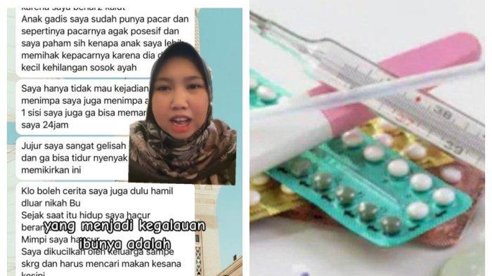 Kolase Foto Bidan Zulfa dan ilustrasi alat kontrasepsi.