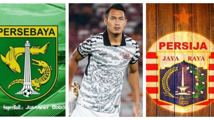 Kolase Foto Logo Persebaya Surabaya, Hansamu Yama dan Logo Persija
