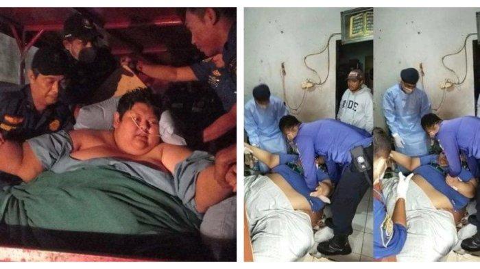 Kolase Foto Muhammad Fajri (26). Pria obesitas seberat 300 Kg asal Tangerang.