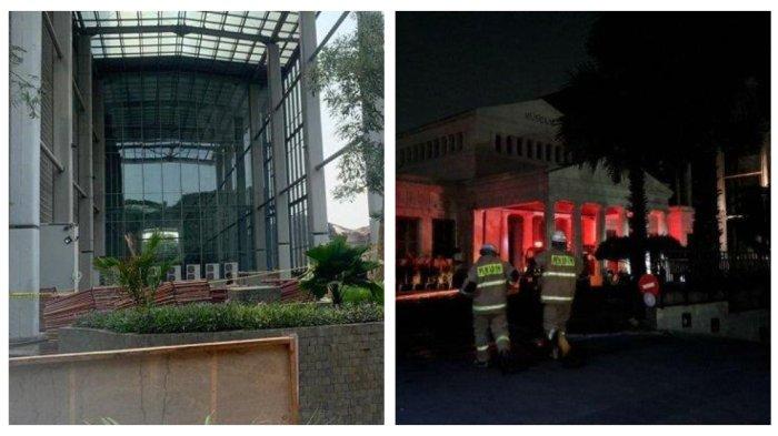 Kolase Foto Museum Nasional yang terbakar pada Sabtu (17/9/2023) malam.
