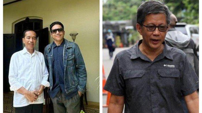 Kolase Foto Presiden ke-7 RI Jokowi dan Desta serta Rocky Gerung.