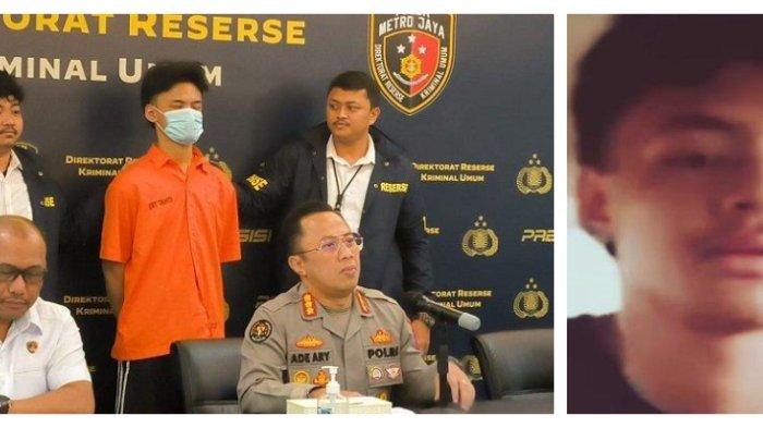 Kolase Foto pelaku pembunuhan pacar, Argiyan Arbirama di Polda Metro Jaya.