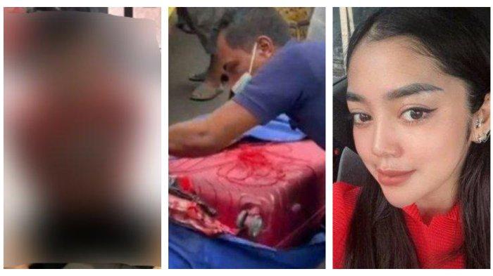 Kolase Foto pemutilasi, koper dan Uswatun Khasanah.