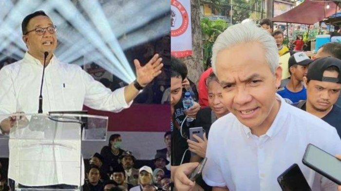 Kolase foto bakal capres Anies Baswedan dan Ganjar Pranowo.
