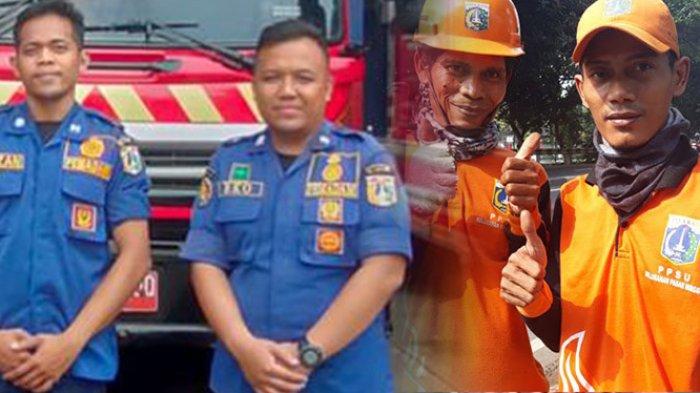 Foto petugas Damkar Pasar Minggu dan petugas PPSU Pasar Minggu. Gubernur Jakarta mengatakan akan membuka lowongan untuk posisi petugas damkar dan PPSU.