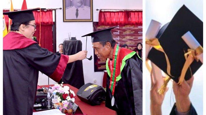 LULUS KULIAH - Momen kelulusan Suriyono dan resmi menjadi Sarjana Agroteknologi Pertanian. Ia mendapatkan promosi jabatan.