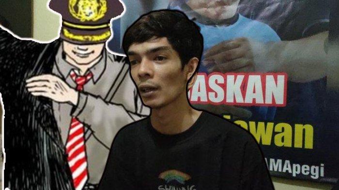 Liga Akbar dan ilustrasi polisi. Liga merupakan saksi kunci rekayasa kasus pembunuhan Vina dan Eky di Cirebon 2016 silam.