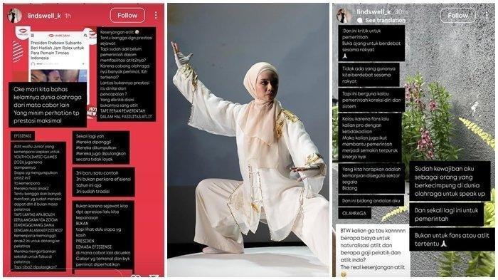 Lindswell Kwok, “Ratu Wushu” Indonesia, menyuarakan keadilan bagi seluruh atlet di Tanah Air di tengah kontroversi hadiah mewah untuk Timnas sepak bola.