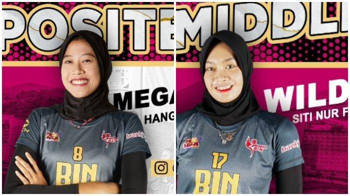 Jakarta BIN diisi oleh sederet bintang Timnas voli putri Indonesia, ada Megawati Hengestri (kiri) dan Wilda Siti Nurfadhillah (kanan).