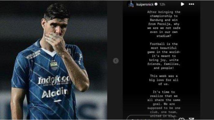 Bek Persib Bandung, Nick Kuipers---Nick Kuipers merespon kericuhan yang terjadi setelah berakhirnya laga Persib Bandung vs Persija Jakarta.