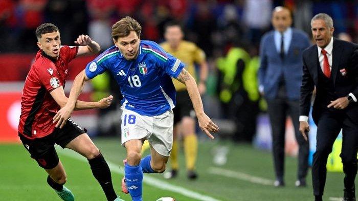 Gelandang Timnas Italia, Nicolo Barella, tampil apik dalam kemenangan comeback 2-1 atas Albania pada laga perdana Grup B Euro 2024, Minggu (16/6/2024) dini hari WIB.