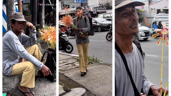 PENJUAL MAINAN TRADISIONAL - Momen penjual mainan tradisional Dedi (51) curhat mengenai pekerjaannya kepada Bripka Rizky Hikmat