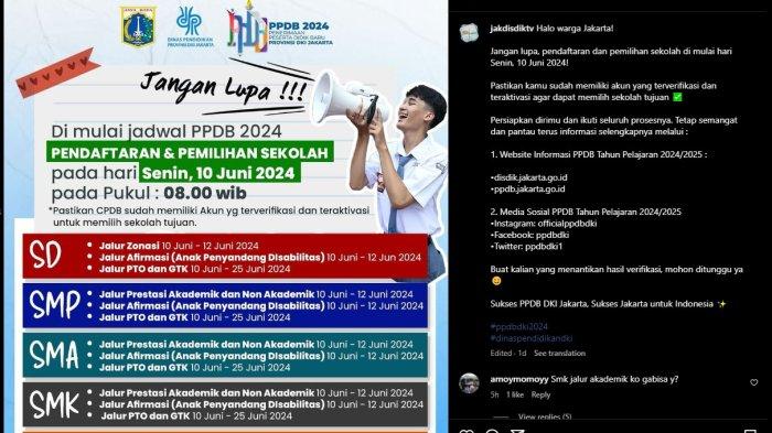 PPDB Bersama Jakarta 2024 dibuka
