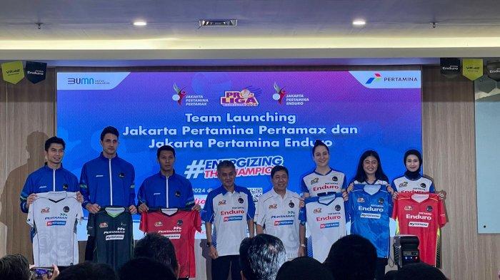 Peluncuran tim Jakarta Pertamina untuk Proliga 2024 di GRHA Pertamina, Kamis (16/4/2024)