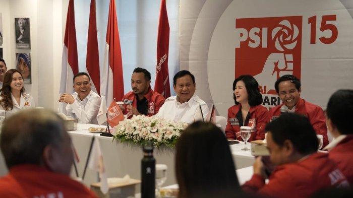 Pertemuan Prabowo dan pimpinan Gerindra dengan jajaran DPP PSI di Kantor PSI, Rabu (2/8/2023).