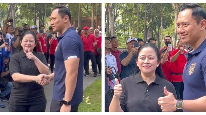 Pertemuan Puan Maharani dengan Agus Harimurti Yudhoyono (AHY) di Senayan, Minggu (18/6/2023). (1)