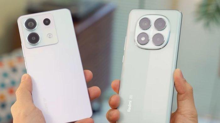 Redmi Note 14 Pro 5G (kanan) dibandingkan dengan Redmi Note 13 Pro 5G (kiri)