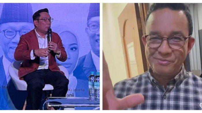 Ridwan Kamil memberikan kode jam tangan berwarna oranye khas Persija. Anies Baswedan memberikan pesan kepada suporter Persija, The Jakmania.