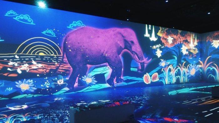 RUANG IMERSIFA - Suasana Instalasi ImersifA, Ruang Baru Imajinasi di Museum Nasional, Kamis (31/3/2022). (KOMPAS.com/FAQIHAH MUHARROROH ITSNAINI) 