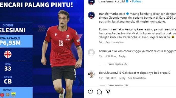 Rumor Persib Bandung buru Giorgi Gvelesiani di bursa transfer Liga 1 2024.