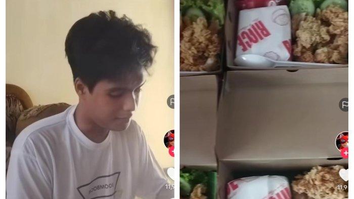 Seorang mahasiswa ITS berjualan ayam geprek buatan ibu