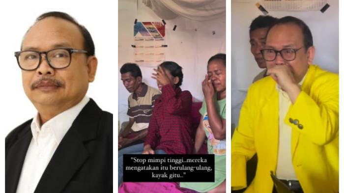 DOSEN UI MENANGIS - Dosen legendaris UI, Sudibyo atau yang biasa dikenal anak-anak UI dengan panggilan Pak Dibyo menangis mendengar kisah perjuangan Margaret, anak di Kupang, NTT, yang berhasil lulus Psikologi UI. 
