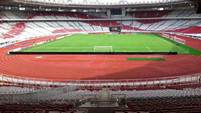 Stadion Utama Gelora Bung Karno (SUGBK), Senayan, Jakarta Pusat. Terkini, Persija Jakarta diizinkan menggunakan SUGBK sebagai venue saat menjamu PSM Makassar dalam laga perdana Liga 1 2023/2024 pada Minggu (2/7/2023).